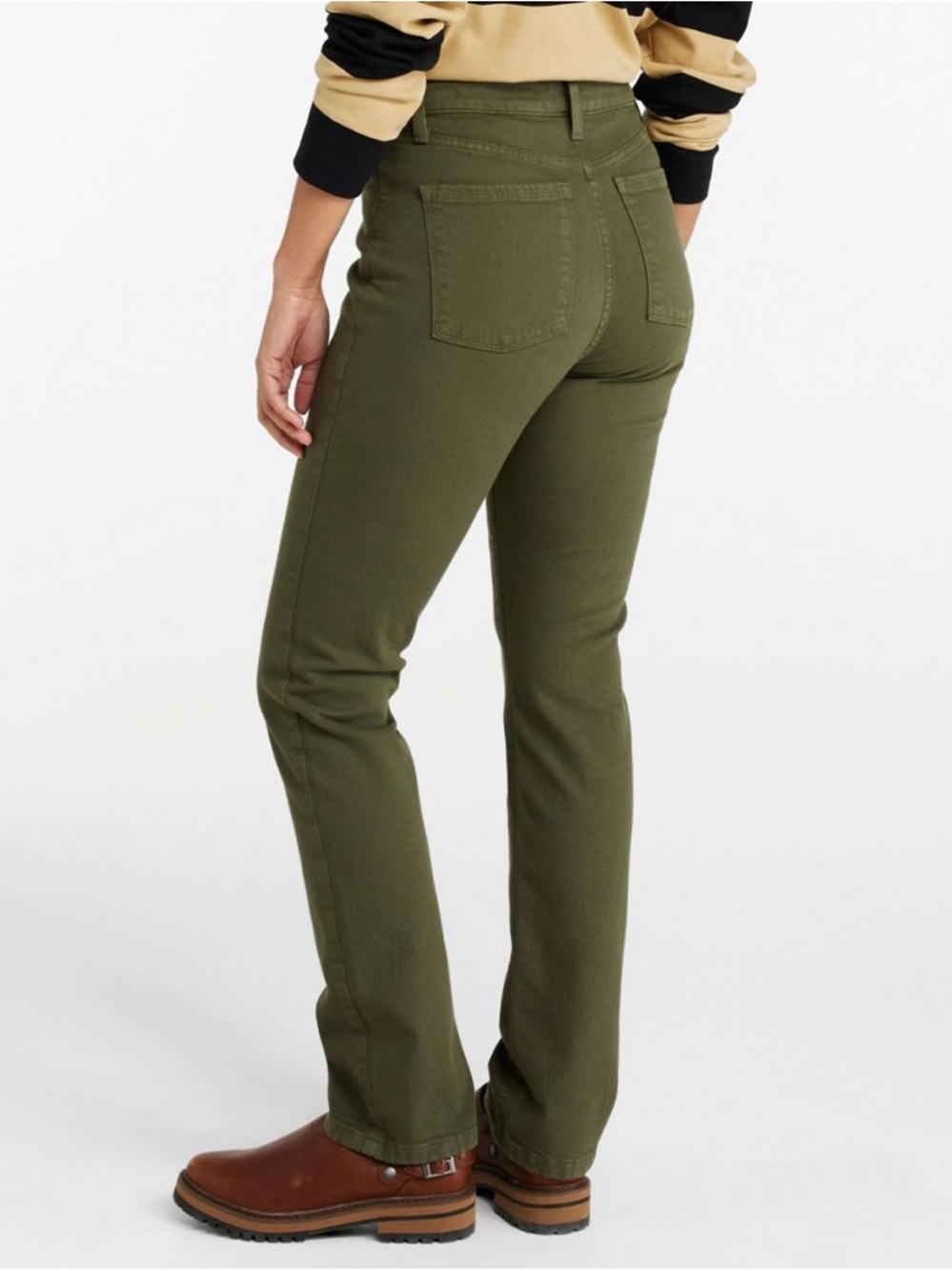 Women’s LL bean Olive Green High-Rise Straight Leg Pant